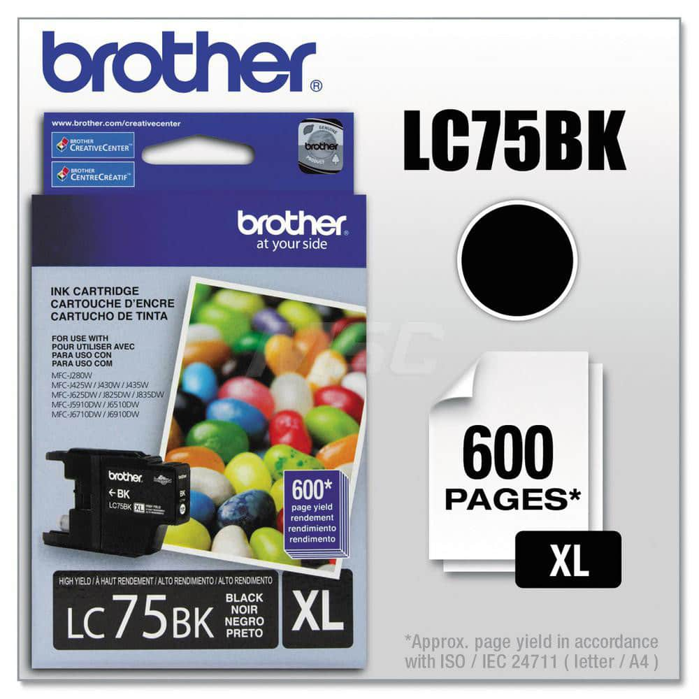 Brother - Office Machine Supplies & Accessories; Office Machine/Equipment Accessory Type: Ink Cartridge ; For Use With: Brother MFC-J280W; J425W; J430W; J435W; J5910DW; J625DW; J6510DW; J6710DW; J6910DW; J825DW; J835DW ; Color: Black - Exact Industrial Supply