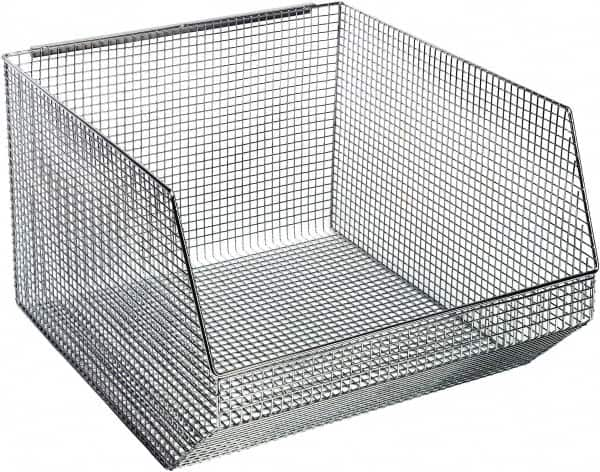 Quantum Storage - 175 Lb. Load Capacity, 18-1/2" Deep, Chrome Hopper Stacking Bin - 11-1/8" High x 17-1/8" Wide x 18-1/2" Long - Makers Industrial Supply