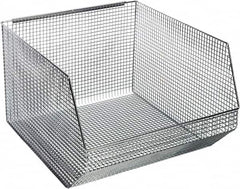 Quantum Storage - 175 Lb. Load Capacity, 18-1/2" Deep, Chrome Hopper Stacking Bin - 11-1/8" High x 17-1/8" Wide x 18-1/2" Long - Makers Industrial Supply