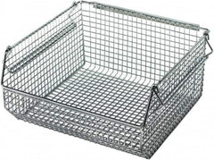 Quantum Storage - 175 Lb. Load Capacity, 10-3/4" Deep, Chrome Hopper Stacking Bin - 5" High x 11" Wide x 10-3/4" Long - Makers Industrial Supply