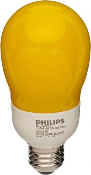 Philips - 14 Watt Fluorescent Residential/Office Medium Screw Lamp - 2,700°K Color Temp, 600 Lumens, 120 Volts, A19, 8,000 hr Avg Life - Makers Industrial Supply