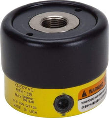 Enerpac - 6.9 Ton, 0.32" Stroke, 0.86 Cu In Oil Capacity, Portable Hydraulic Hollow Hole Cylinder - 2.76 Sq In Effective Area, 2.22" Lowered Ht., 2.54" Max Ht., 1.375" Plunger Rod Diam, 5,000 Max psi - Makers Industrial Supply