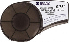 Brady - 3/4" Wide x 168" Long, Translucent & White Vinyl Tape - For BMP21 Plus Portable Label Printer, IDPAL Handheld Label Maker - Makers Industrial Supply