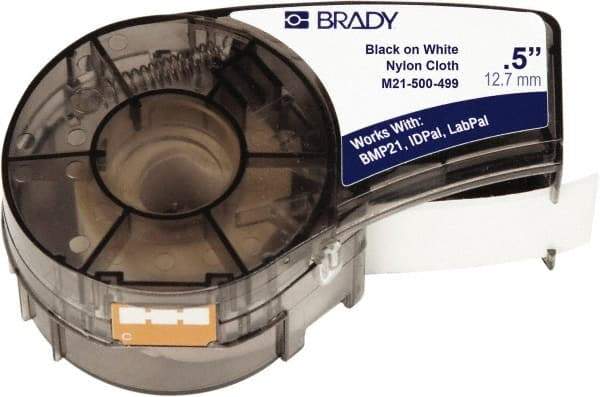 Brady - 1/2" Wide, White Flexible Nylon Flexible Nylon - For BMP21 Plus Portable Label Printer, IDPAL Handheld Label Maker - Makers Industrial Supply