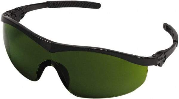 MCR Safety - Green Lenses, Safety Glasses - Scratch Resistant, Black Nylon Frame - Makers Industrial Supply