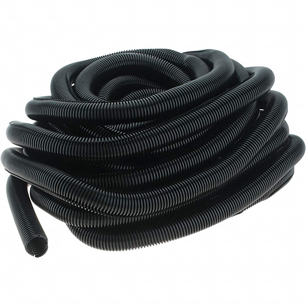 Value Collection - 1" Trade Size, 50' Long, Flexible Split Loom Conduit - Thermoplastic, 0.95" ID, Black - Makers Industrial Supply