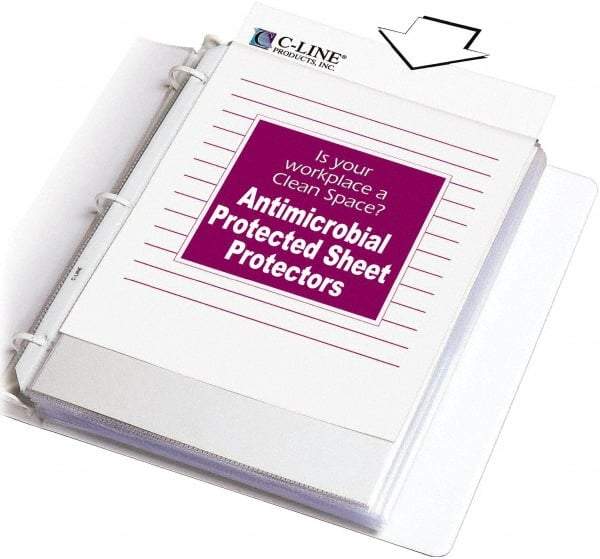 C-LINE - 100 Piece Clear Sheet Protectors-Ring Binder - 11.188" High x 9.172" Wide - Makers Industrial Supply