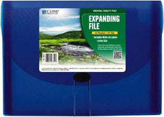 C-LINE - 13 x 9-1/4 x 1-5/8", Letter Size, Blue, Expandable File Folders with Top Tab Pocket - Has Index Tabs, 1 per Box - Makers Industrial Supply