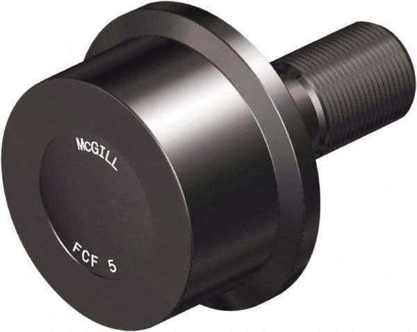 McGill - 2-3/4" Roller Diam x 1-11/16" Width, 1" Stud Diam x 2-1/4" Length, Flanged Load Roller - Steel, 1-1/2" Thread Length, 1-14 Thread, 3.94" OAL, 5,120 Lb Dynamic Cap, 3,120 Lb Static Cap - Makers Industrial Supply