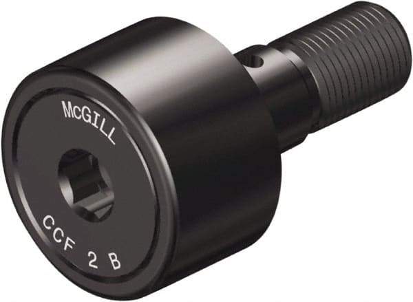 McGill - 1-1/4" Roller Diam x 3/4" Width, 1/2" Stud Diam x 1-1/4" Length, Crowned Sealed Stud Cam Follower with Hex - Steel, 5/8" Thread Length, 1/2-20 Thread, 2.03" OAL, 3,930 Lb Dynamic Cap, 4,250 Lb Static Cap - Makers Industrial Supply