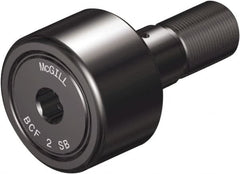 McGill - 1-1/2" Roller Diam x 7/8" Width, 5/8" Stud Diam x 1-1/2" Length, Sealed Self Lubricating Stud Cam Follower with Nonmetallic Bushing and Hex - Steel, 3/4" Thread Length, 5/8-18 Thread, 2.41" OAL - Makers Industrial Supply