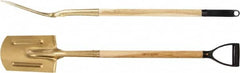 Ampco - 11" High Round Aluminum Bronze Spade - 26-1/2" Long Wood D-Grip Handle - Makers Industrial Supply