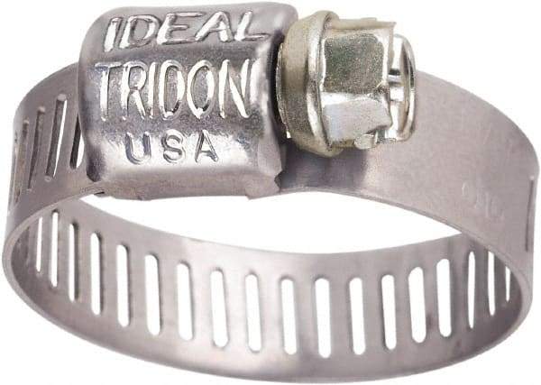 IDEAL TRIDON - SAE Size 4, 5/16 to 5/8" Diam, Stainless Steel Worm Drive Clamp - 5/16" Wide, Material Grade 301, Series Contractor - Makers Industrial Supply