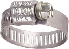 IDEAL TRIDON - SAE Size 6, 5/16 to 7/8" Diam, Stainless Steel Worm Drive Clamp - 5/16" Wide, Material Grade 301, Series Contractor - Makers Industrial Supply