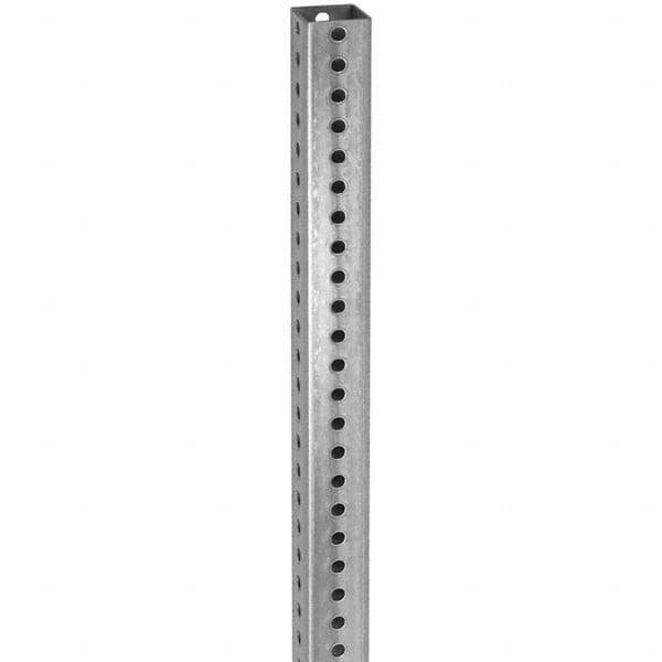 TAPCO - 10' High, Galvanized Traffic Sign Post - Steel, 7/16" Hole Diam, Silver - Makers Industrial Supply