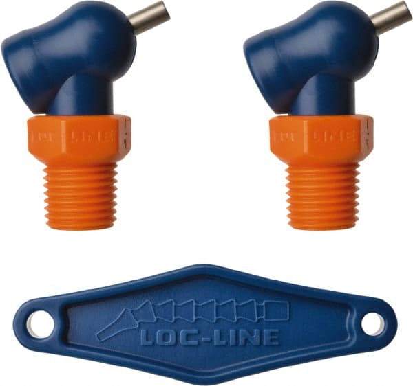 Loc-Line - 1/4" Hose Inside Diam, High-Pressure Coolant Hose Nozzle - NPT, for Use with Loc-Line Modular Hose System, 2 Pieces - Makers Industrial Supply