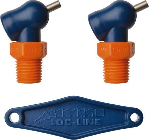 Loc-Line - 1/4" Hose Inside Diam x 1/16" Nozzle Diam, High-Pressure Coolant Hose Nozzle - NPT, for Use with Loc-Line Modular Hose System, 2 Pieces - Makers Industrial Supply