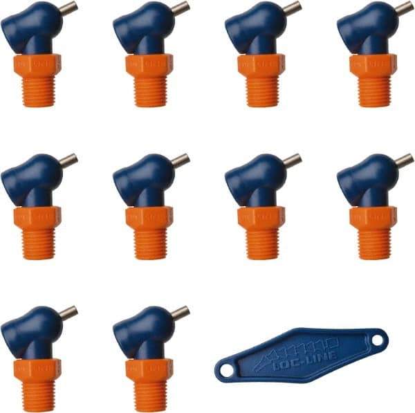 Loc-Line - 1/4" Hose Inside Diam, High-Pressure Coolant Hose Nozzle - NPT, for Use with Loc-Line Modular Hose System, 10 Pieces - Makers Industrial Supply