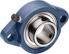 Tritan - 1/2" ID, 3.19" OAL x 1" OAH 2-Bolt Flange - 1,034 Lb Static Cap, 2,158 Lb Dyn Cap, 2-1/2" Btw Mnt Hole Ctrs, 0.37" Base-to-Ctr Ht, Cast Iron/Steel - Makers Industrial Supply