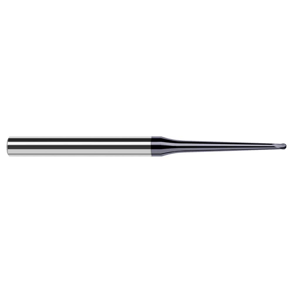 Harvey Tool - Ball End Mills; Mill Diameter (Inch): 1/16 ; Mill Diameter (Decimal Inch): 0.0620 ; Number of Flutes: 2 ; Length of Cut (Decimal Inch): 0.0500 ; Material: Solid Carbide ; Overall Length (Inch): 2-1/2 - Exact Industrial Supply