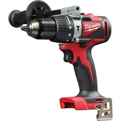 Milwaukee Tool - 18 Volt 1/2" Metal Ratcheting Chuck Cordless Hammer Drill - 0 to 28,800 BPM, 0 to 1,800 RPM, Reversible - Makers Industrial Supply