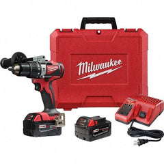 Milwaukee Tool - 18 Volt 1/2" Metal Ratcheting Chuck Cordless Hammer Drill - 0 to 28,800 BPM, 0 to 1,800 RPM, Reversible - Makers Industrial Supply