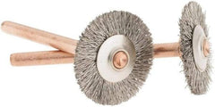 Dremel - 3/4" OD, 1/8" Shank Diam, Straight Filament Stainless Steel Wheel Brush - 0.0241" Face Width, 3/4" Trim Length, 15,000 RPM - Makers Industrial Supply