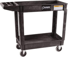 Sunex Tools - 500 Lb Capacity, 18" Wide x 41" Long x 33-1/2" High Standard Utility Cart - 2 Shelf, Plastic, Hard Rubber Casters - Makers Industrial Supply