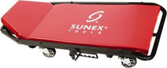 Sunex Tools - 300 Lb Capacity, 4 Wheel Creeper (with Adjustable Headrest) - Metal, 45-1/2" Long x 2-1/2" Overall Height x 19" Wide - Makers Industrial Supply
