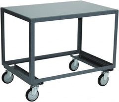 Jamco - Open Angle Frame Bottom Mobile Table - Steel, Gray, 48" Long x 24" Deep x 30" High - Makers Industrial Supply