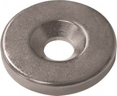 Mag-Mate - 3/4" Long x 3/4" Diam x 1/8" High, 1 Mounting Hole, 12 Poles, Ring Neodymium Rare Earth Holding Magnet - 8 Lb Average & 16 Lb Max Pull Force, M6 Mounting Hole, Countersunk Hole Style, 180°F Max Operating Temp - Makers Industrial Supply