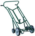4-Wheel Drum Truck - 1000 lb Cacity - 10" Poly wheels forward - 6' Poly wheels back - Easy Handle -- 59 H x 24 W - Makers Industrial Supply