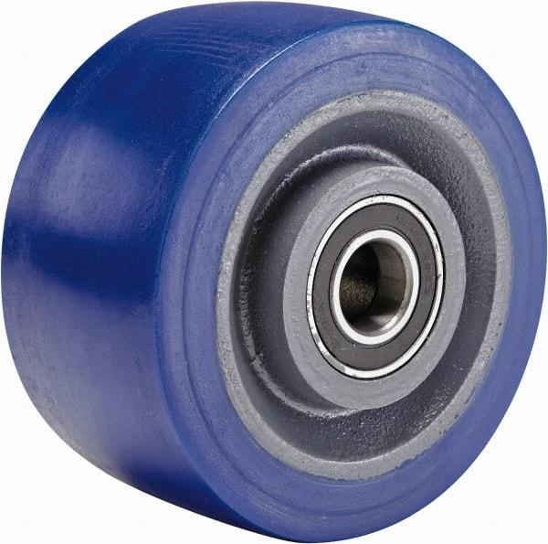 Hamilton - 6 Inch Diameter x 3 Inch Wide, Polyurethane Mold on to Cast Iron Center Caster Wheel - 2,450 Lb. Capacity, 3-1/4 Inch Hub Length, 3/4 Inch Axle Diameter, Sealed Precision Ball Bearing - Makers Industrial Supply