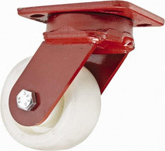 Hamilton - 4" Diam x 2" Wide x 5-5/8" OAH Top Plate Mount Swivel Caster - Plastic, 800 Lb Capacity, Sealed Precision Ball Bearing, 4 x 5" Plate - Makers Industrial Supply