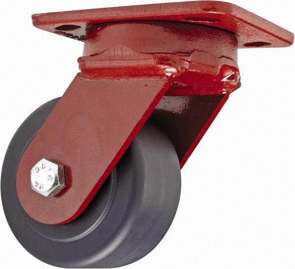 Hamilton - 4" Diam x 2" Wide x 5-5/8" OAH Top Plate Mount Swivel Caster - Plastic, 1,000 Lb Capacity, Sealed Precision Ball Bearing, 4 x 5" Plate - Makers Industrial Supply