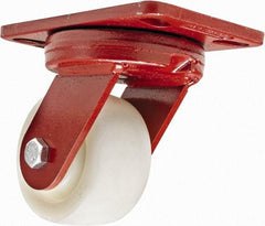 Hamilton - 4" Diam x 2" Wide x 5-5/8" OAH Top Plate Mount Swivel Caster - Plastic, 800 Lb Capacity, Sealed Precision Ball Bearing, 4-1/2 x 6-1/2" Plate - Makers Industrial Supply