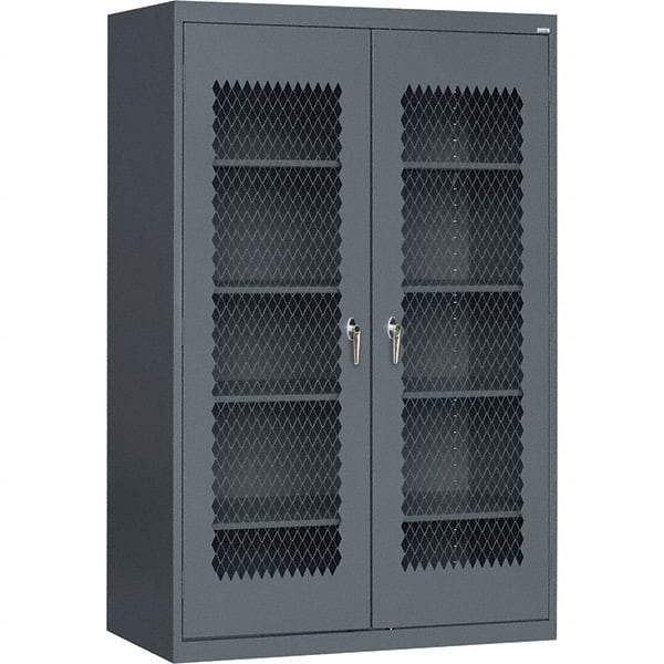 Sandusky Lee - 5 Shelf Visible Storage Cabinet - Steel, 36" Wide x 24" Deep x 72" High, Charcoal - Makers Industrial Supply