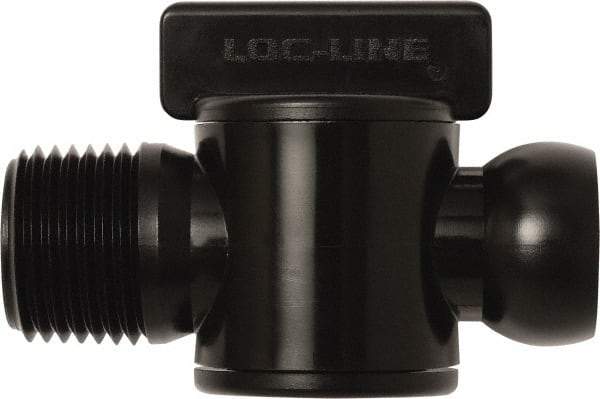 Loc-Line - 10 Piece, 1/2" ID Coolant Hose Male NPT Valve - Male to Female Connection, Acetal Copolymer Body, NPT, Use with Loc-Line Modular Hose Systems - Makers Industrial Supply