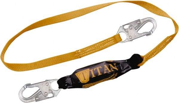 Miller - 6' Long, 310 Lb Capacity, 1 Leg Locking Snap Hook Harness Lanyard - 1-1/2" Diam, Polyester, Locking Snap Hook Anchorage Connection - Makers Industrial Supply