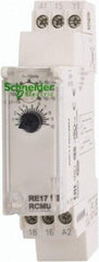 Schneider Electric - 100 hr Delay, Multiple Range SPDT Time Delay Relay - 8 Contact Amp, 24 VDC & 24 to 240 VAC, Selector Switch - Makers Industrial Supply