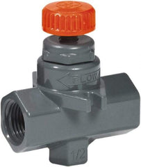 Hayward - 3/8" Pipe, Inline Needle Valve - FPM Seal, Threaded Ends, Grade PVC Cell Class 12454 per ASTM D1784 PVC Valve, 150 Max psi - Makers Industrial Supply