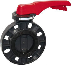 Hayward - 2" Pipe, Wafer Butterfly Valve - Lever Handle, ASTM D1784 Cell Class 12454 PVC Body, EPDM Seat, 150 WOG, PVC Disc, Stainless Steel Stem - Makers Industrial Supply