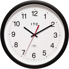 Infinity Insttruments - 13-3/4 Inch Diameter, White Face, Dial Wall Clock - Analog Display, Black Case, Runs on AA Battery - Makers Industrial Supply