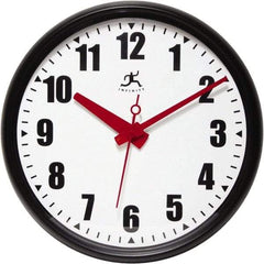 Infinity Insttruments - 13-1/2 Inch Diameter, White Face, Dial Wall Clock - Analog Display, Black Case, Runs on AA Battery - Makers Industrial Supply