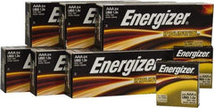 Energizer - Size AAA, Alkaline, 144 Pack, Standard Battery - 1.5 Volts, Button Tab Terminal, LR03, ANSI, IEC Regulated - Makers Industrial Supply