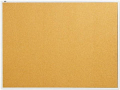 Quartet - 48" Wide x 36" High Open Cork Bulletin Board - Natural Cork over Fiberboard, Aluminum Frame - Makers Industrial Supply