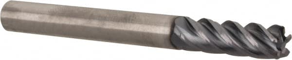 Kennametal - 1/4", 5 Flute, Solid Carbide, 0.03" Corner Radius End Mill - 2-1/2" OAL, 3/4" LOC - Makers Industrial Supply