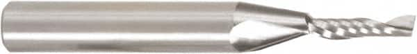 Amana Tool - 1/8" Cutting Diam x 1/2" Length of Cut, 1 Flute, Upcut Spiral Router Bit - Uncoated, Right Hand Cut, Solid Carbide, 2" OAL x 1/8" Shank Diam, 30° Helix Angle - Makers Industrial Supply