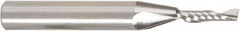 Amana Tool - 1/8" Cutting Diam x 1/2" Length of Cut, 1 Flute, Upcut Spiral Router Bit - Uncoated, Right Hand Cut, Solid Carbide, 2" OAL x 1/8" Shank Diam, 30° Helix Angle - Makers Industrial Supply