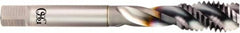 OSG - M22x2.50 Metric Coarse 4 Flute 6H Modified Bottoming Spiral Flute Tap - Powdered Metal, TiCN Finish, 140mm OAL, Right Hand Flute, Right Hand Thread, D7, Series 16500 - Makers Industrial Supply